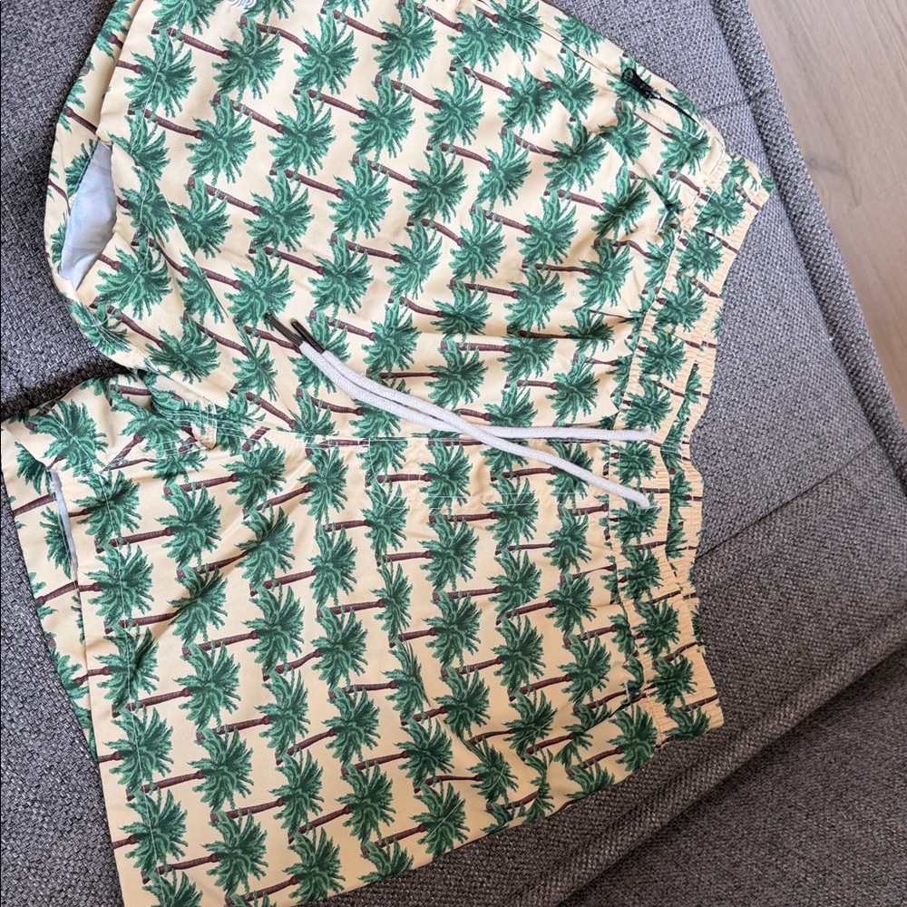 OAS Yellow and Green Palm Tree Swim Trunks